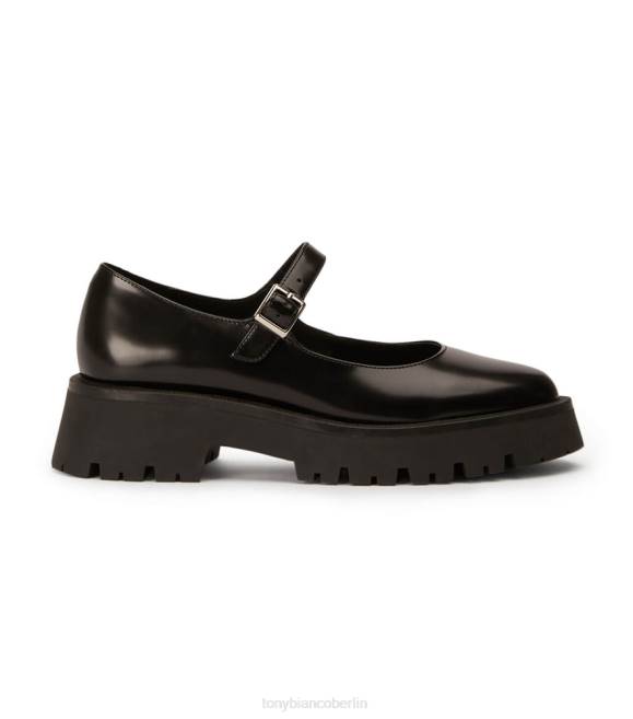 Slipper| de Tony Bianco Frauen Betsy Freizeitschuhe Schwarz hochglänzend 4624578